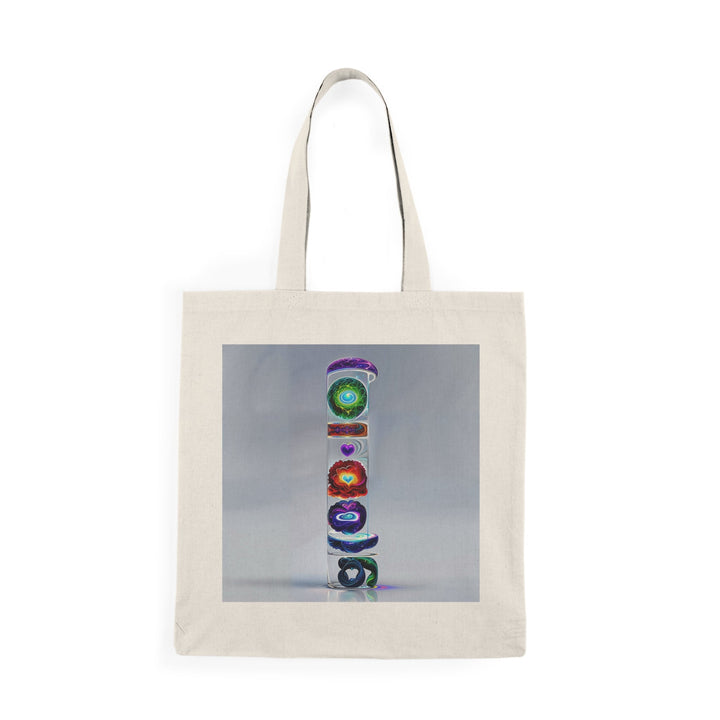 Abstract Chromatic Hearts - Natural Tote Bag - Bags - g(0D·IO) - 15" x 16" - Natural -