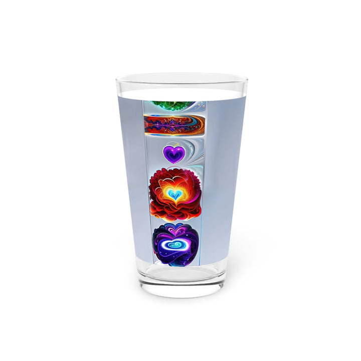 Abstract Chromatic Hearts - Pint Glass - Mug - g(0D·IO) - 16oz - -