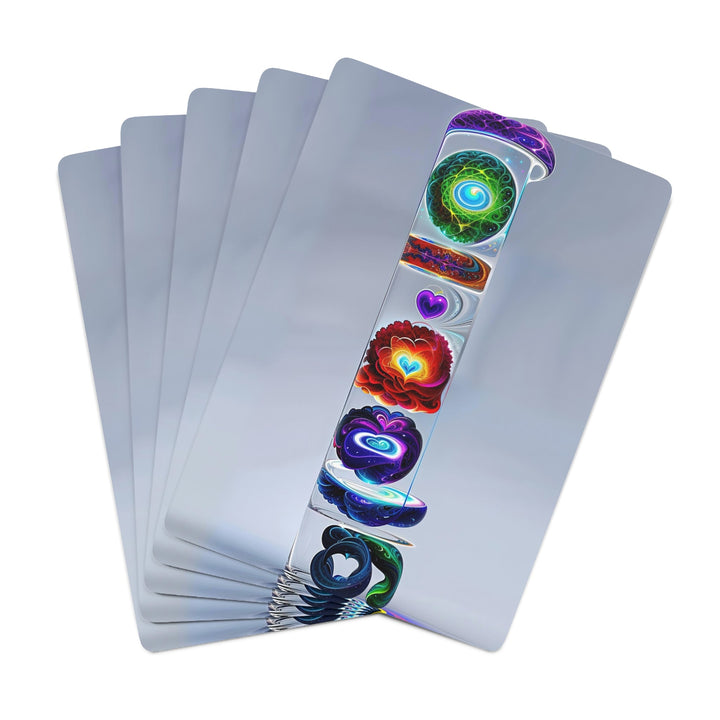 Abstract Chromatic Hearts - Poker Cards - Paper products - g(0D·IO) - 2.47" x 3.47" - White - Semi Glossy