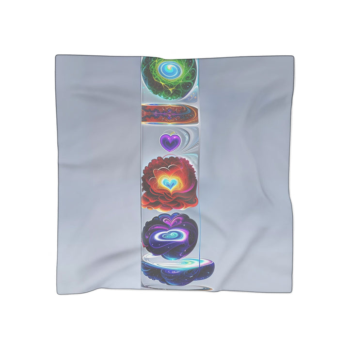 Abstract Chromatic Hearts - Poly Scarf - Accessories - g(0D·IO) - Poly chiffon - 25" × 25" -