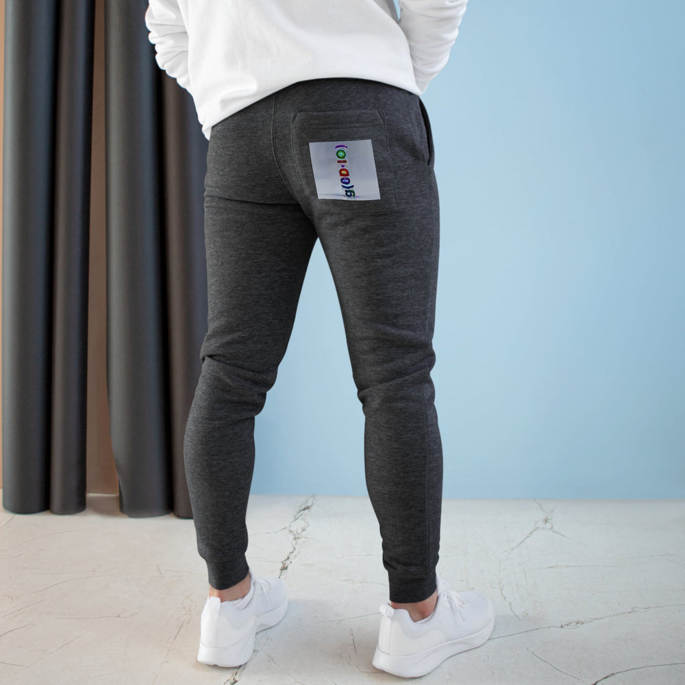 Abstract Chromatic Hearts - Premium Fleece Joggers - Trousers - g(0D·IO) - Charcoal Heather - M -