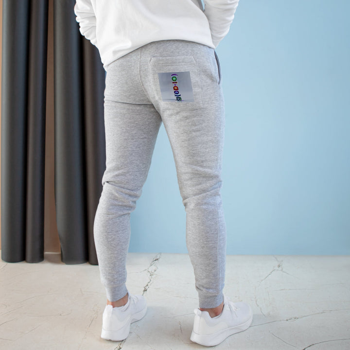 Abstract Chromatic Hearts - Premium Fleece Joggers - Trousers - g(0D·IO) - Heather Grey - M -