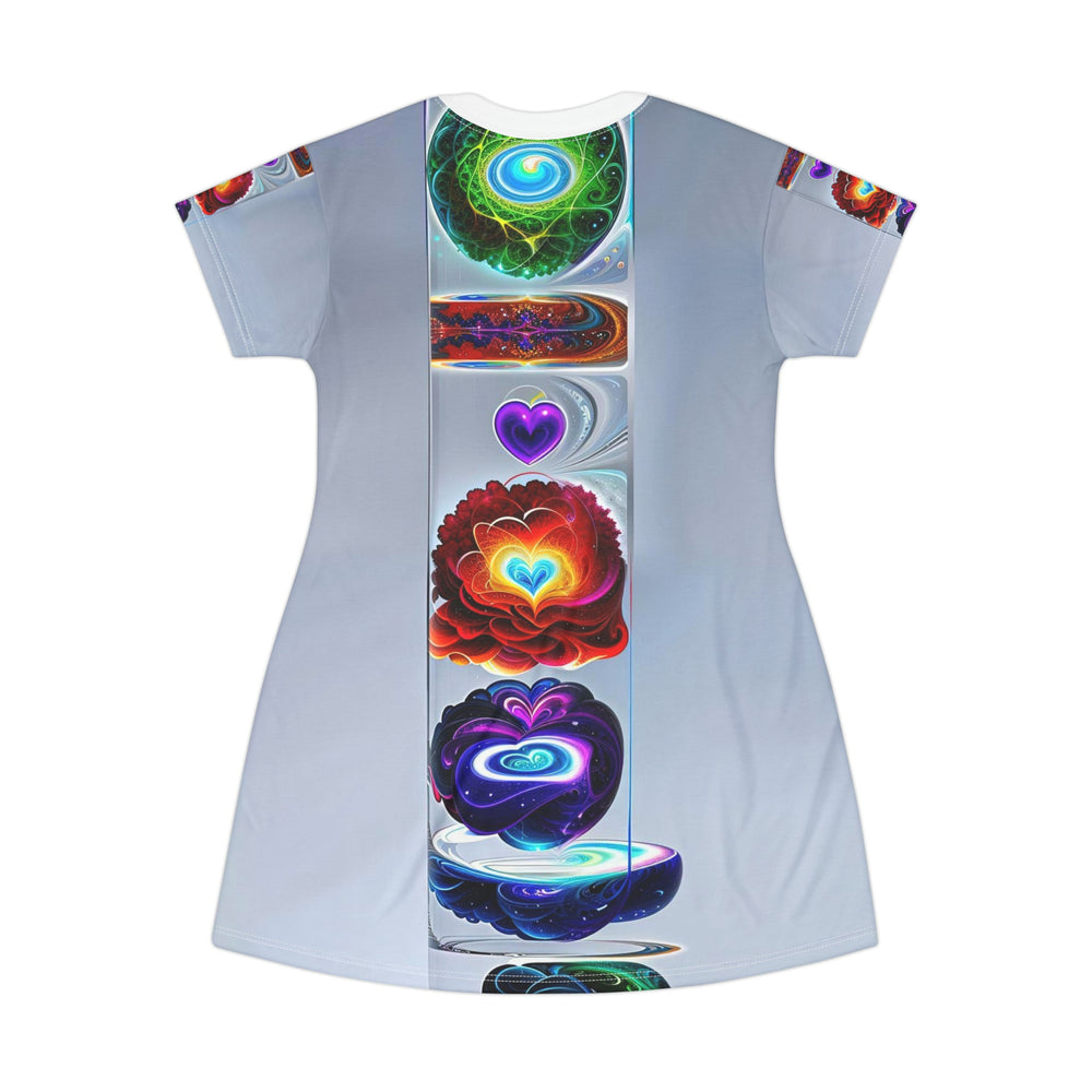 Abstract Chromatic Hearts - T-Shirt Dress - All Over Prints - g(0D·IO) - XS - -