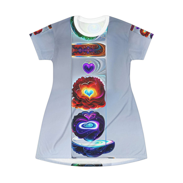 Abstract Chromatic Hearts - T-Shirt Dress - All Over Prints - g(0D·IO) - XS - -