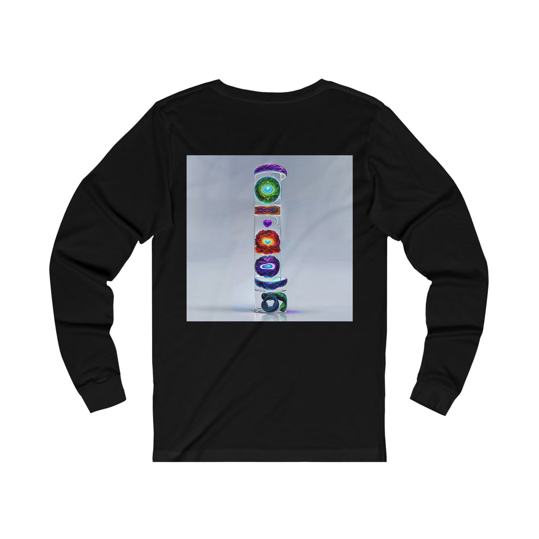 Abstract Chromatic Hearts - Unisex Jersey Long Sleeve Tee - Long-sleeve - g(0D·IO) - S - Heather Forest -