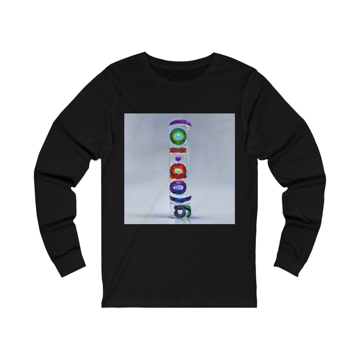 Abstract Chromatic Hearts - Unisex Jersey Long Sleeve Tee - Long-sleeve - g(0D·IO) - S - Black -