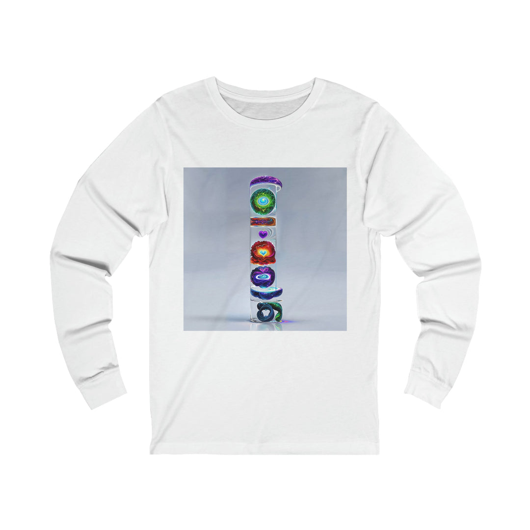 Abstract Chromatic Hearts - Unisex Jersey Long Sleeve Tee - Long-sleeve - g(0D·IO) - S - White -