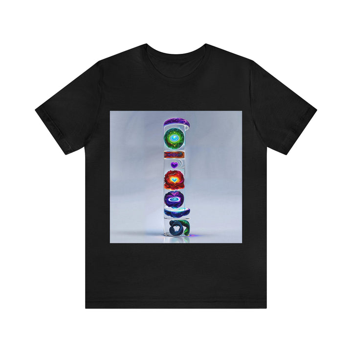 Abstract Chromatic Hearts - Unisex Jersey Short Sleeve Tee - T-Shirt - g(0D·IO) - Black - S -