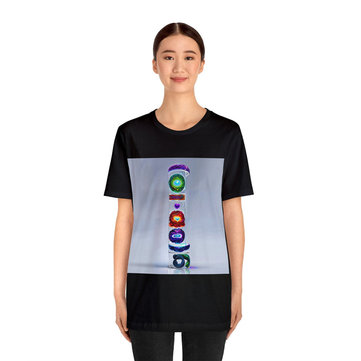 Abstract Chromatic Hearts - Unisex Jersey Short Sleeve Tee - T-Shirt - g(0D·IO) - Black - S -