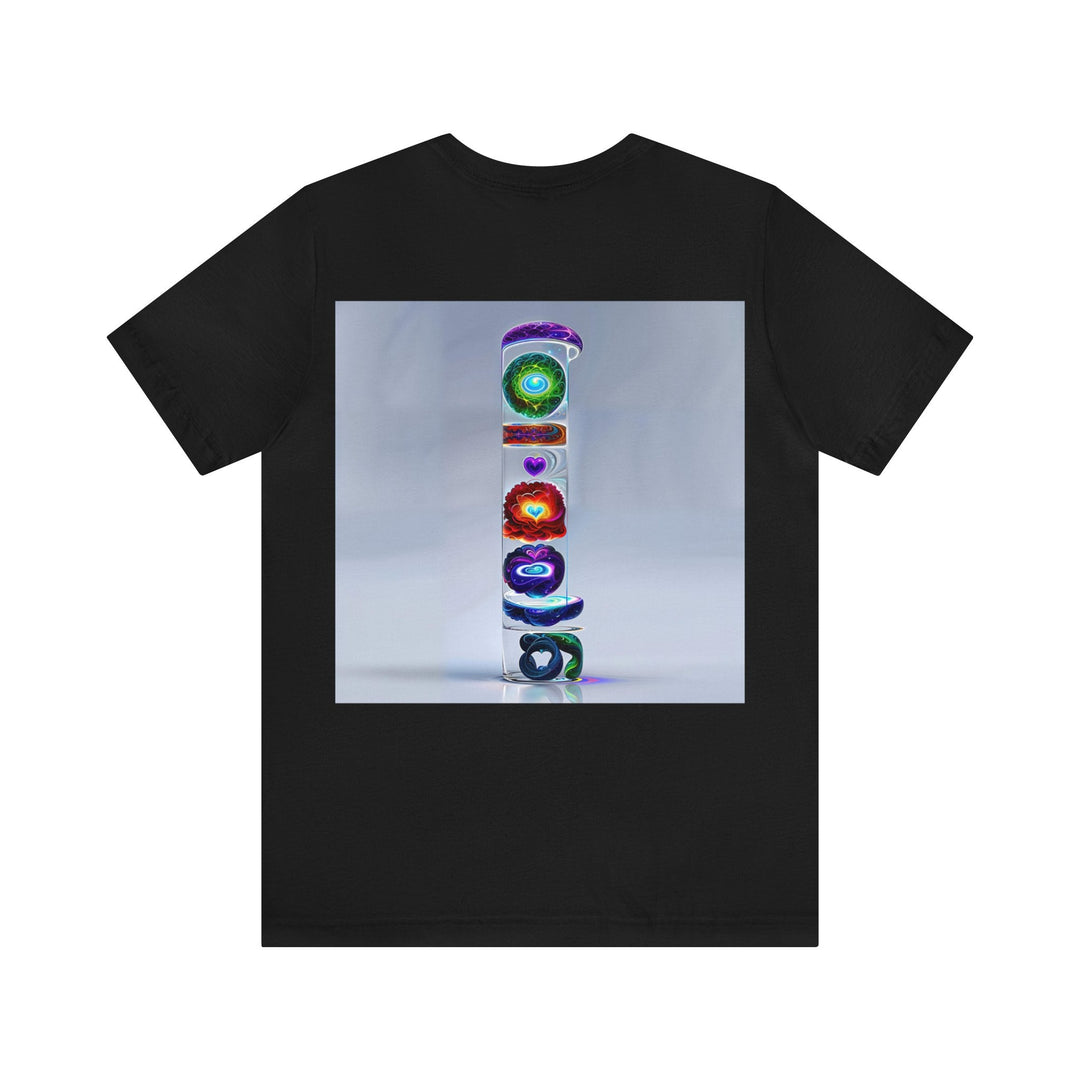 Abstract Chromatic Hearts - Unisex Jersey Short Sleeve Tee - T-Shirt - g(0D·IO) - Black - S -