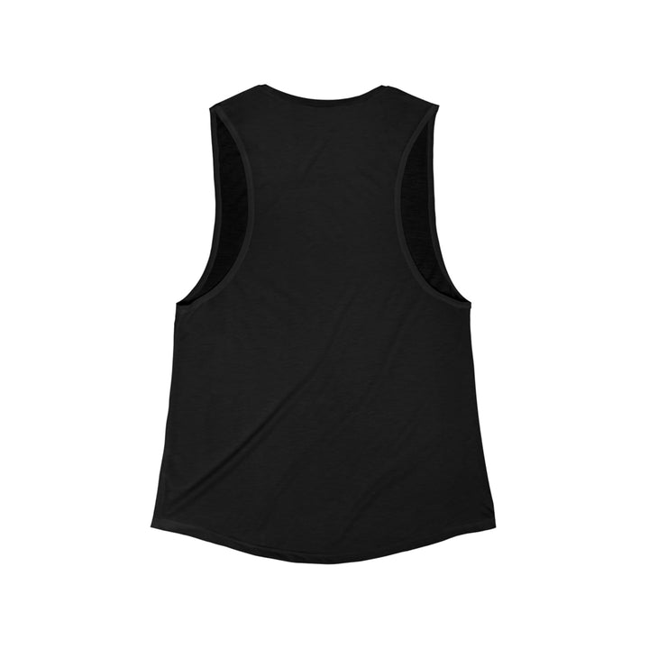 Abstract Chromatic Hearts - Women's Flowy Scoop Muscle Tank - Tank Top - g(0D·IO) - S - Black Slub -