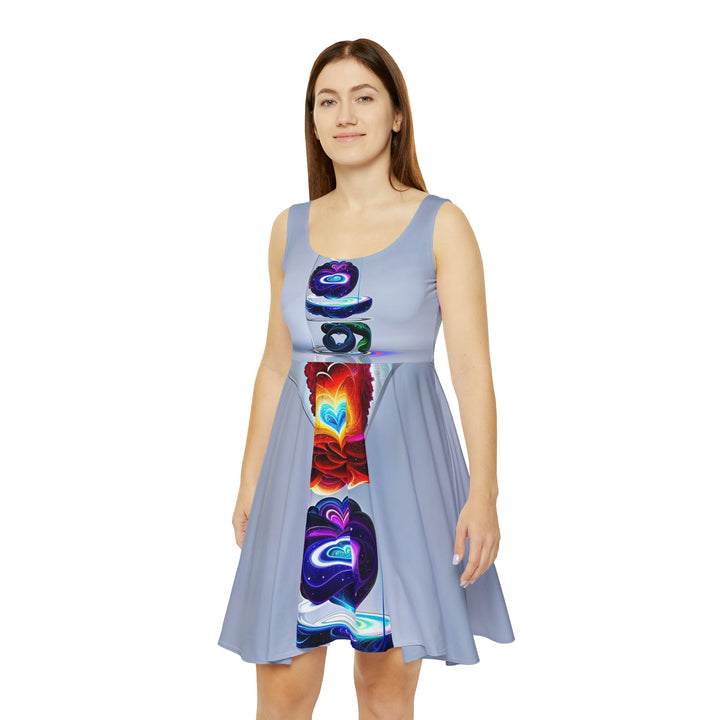 Abstract Chromatic Hearts - Women's Skater Dress - All Over Prints - g(0D·IO) - L - -