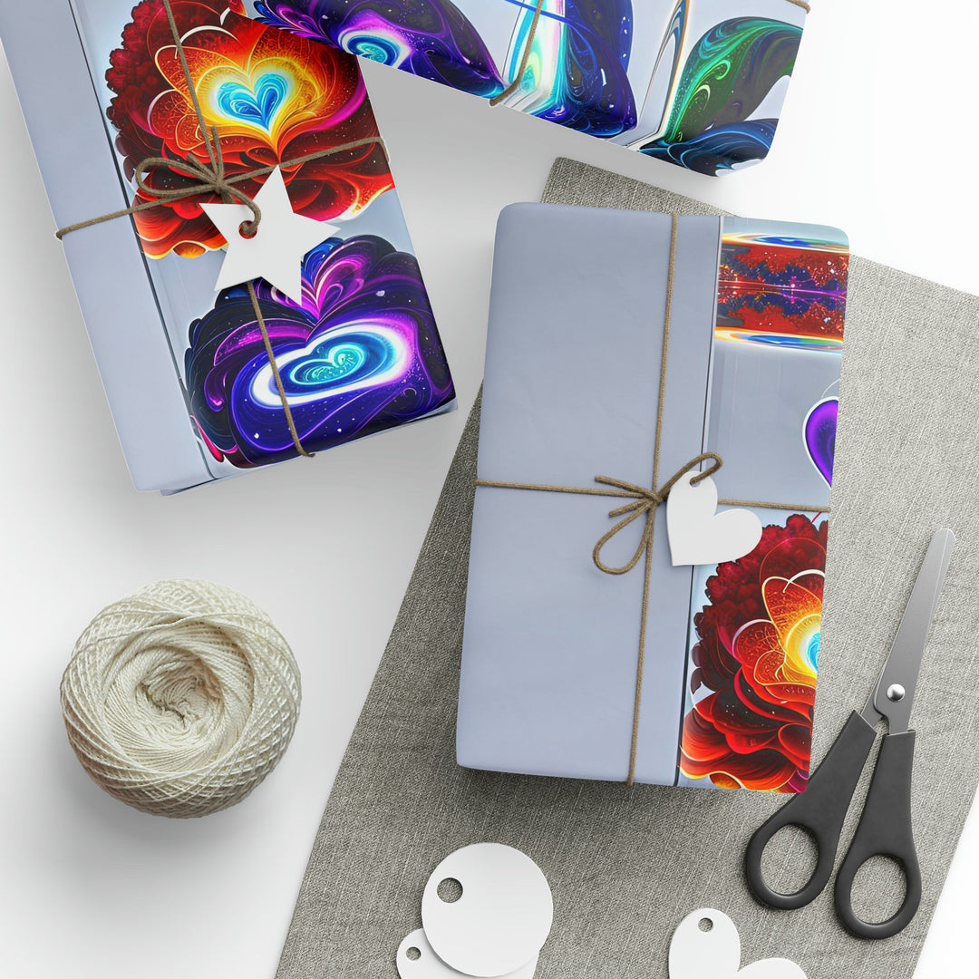 Abstract Chromatic Hearts - Wrapping Paper - Home Decor - g(0D·IO) - 30" x 180" - Matte -