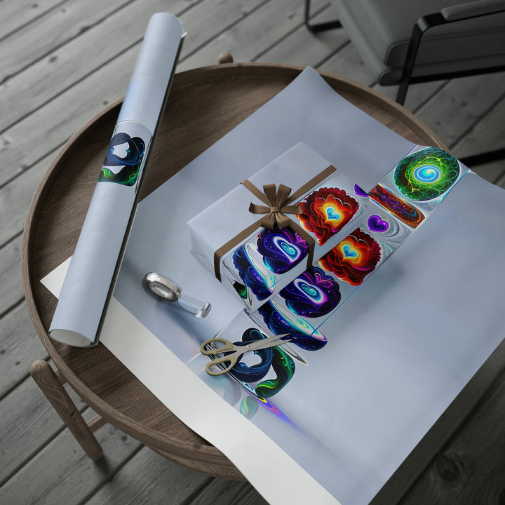 Abstract Chromatic Hearts - Wrapping Paper - Home Decor - g(0D·IO) - 30" x 180" - Matte -