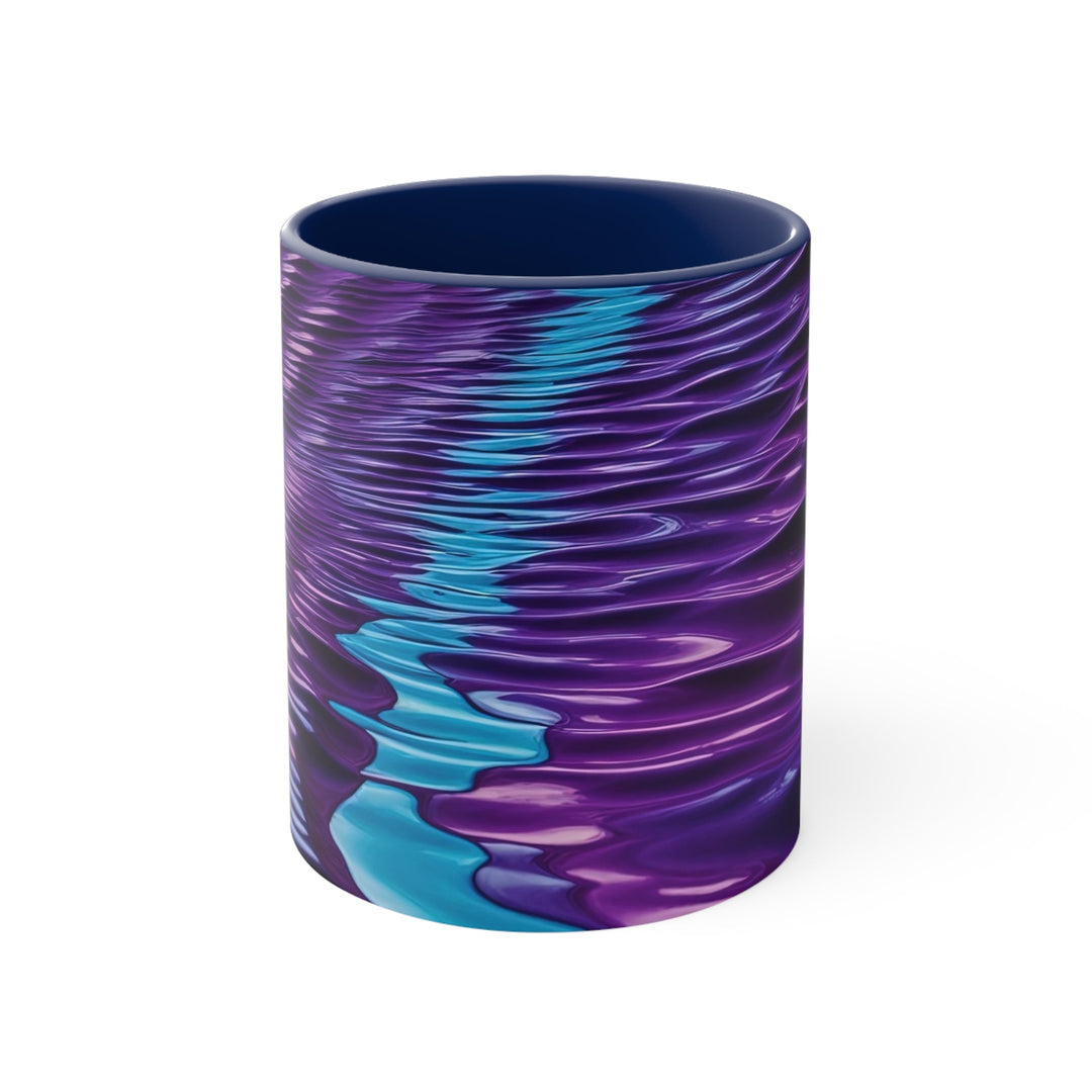 Amethyst Waves Illusion - Accent Coffee Mug - Mug - g(0D·IO) - Navy - 11oz -