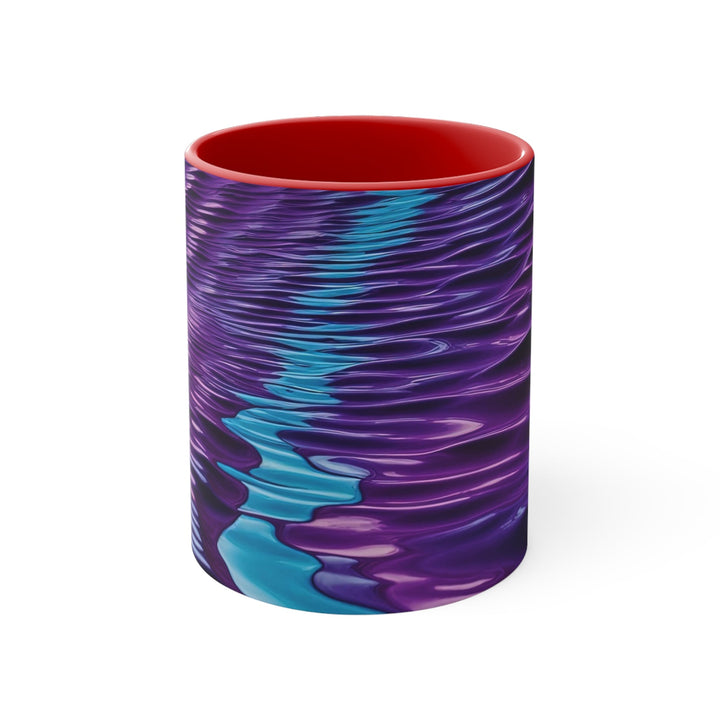 Amethyst Waves Illusion - Accent Coffee Mug - Mug - g(0D·IO) - Red - 11oz -