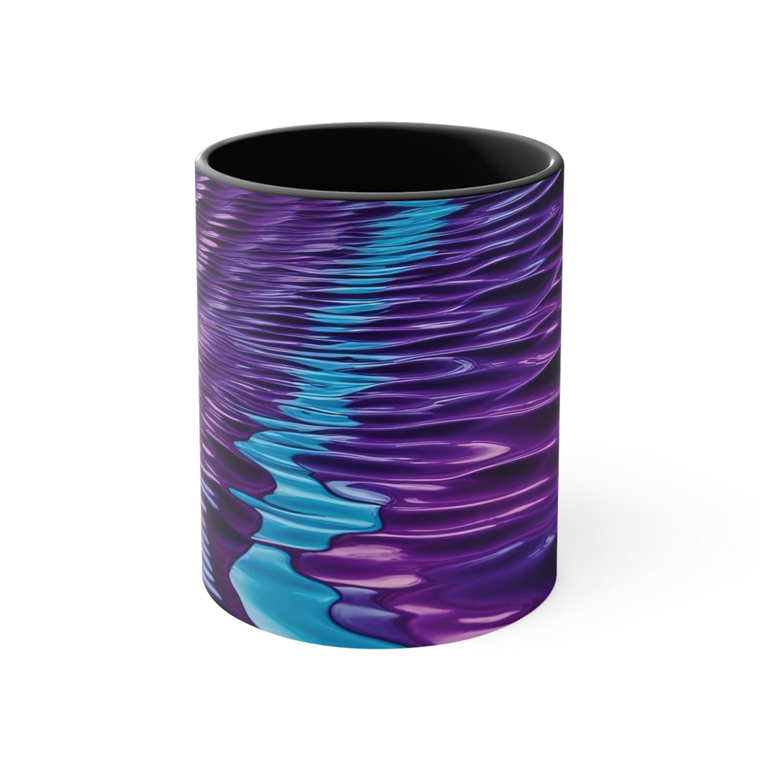 Amethyst Waves Illusion - Accent Coffee Mug - Mug - g(0D·IO) - Black - 11oz -