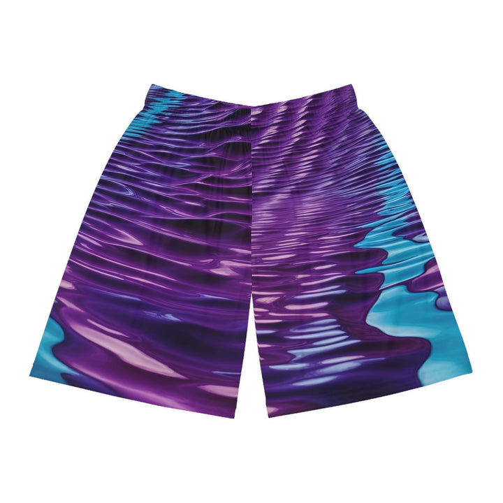 Amethyst Waves Illusion - AOP Basketball Shorts - All Over Prints - g(0D·IO) - Seam thread color automatically matched to design - XS -