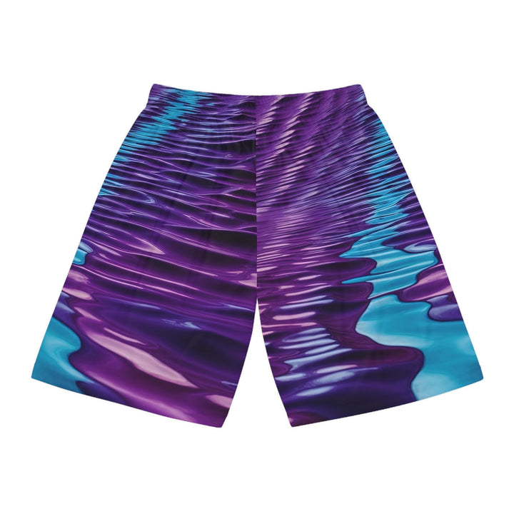 Amethyst Waves Illusion - AOP Basketball Shorts - All Over Prints - g(0D·IO) - Seam thread color automatically matched to design - XS -