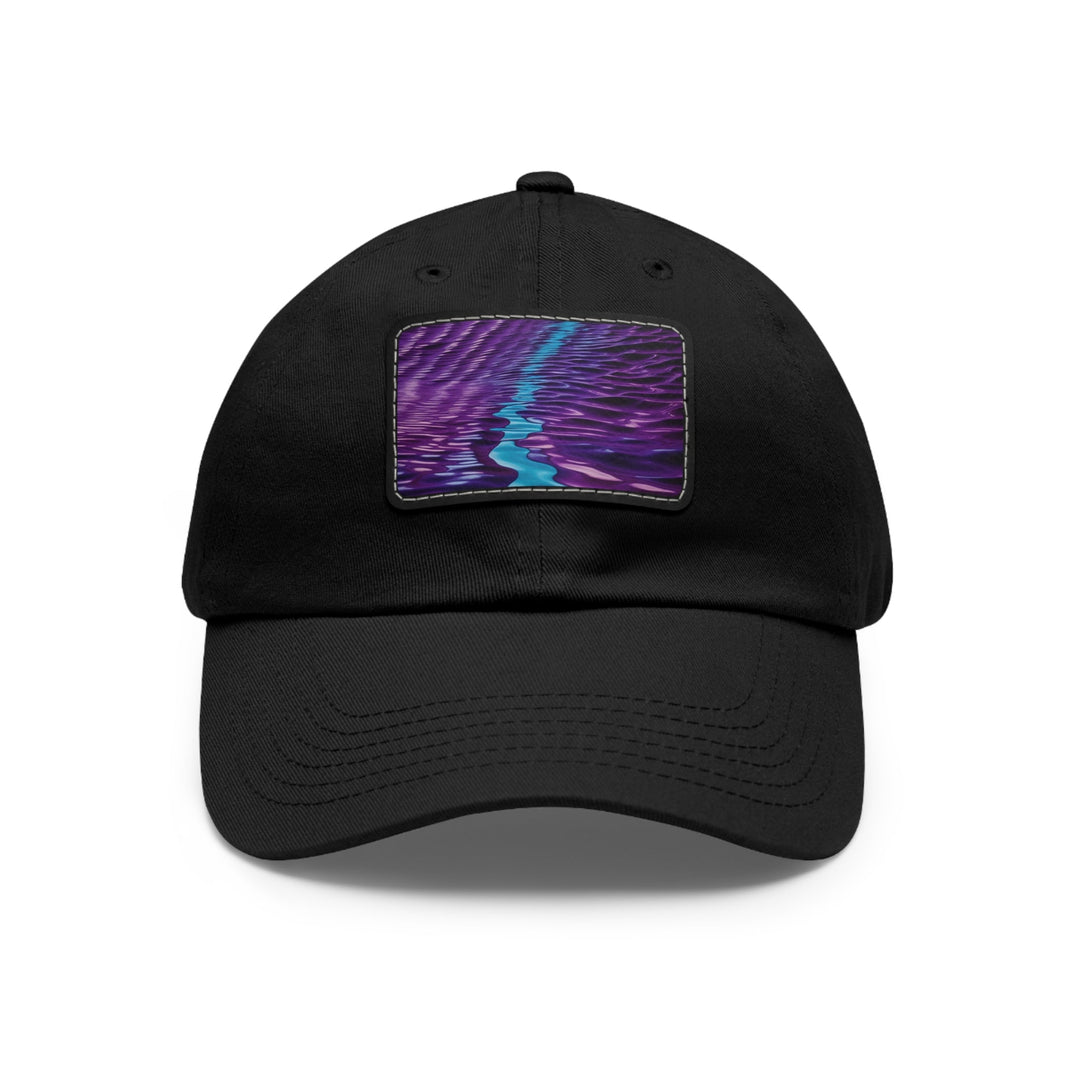 Amethyst Waves Illusion - Dad Hat - Hats - g(0D·IO) - Black / Black patch - Rectangle - One size