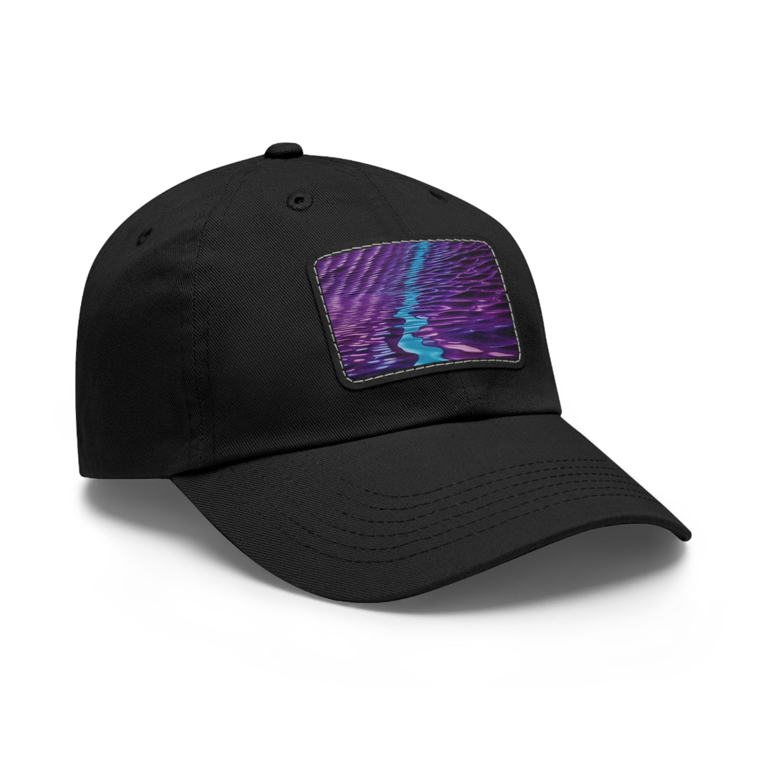 Amethyst Waves Illusion - Dad Hat - Hats - g(0D·IO) - White / Black patch - Rectangle - One size