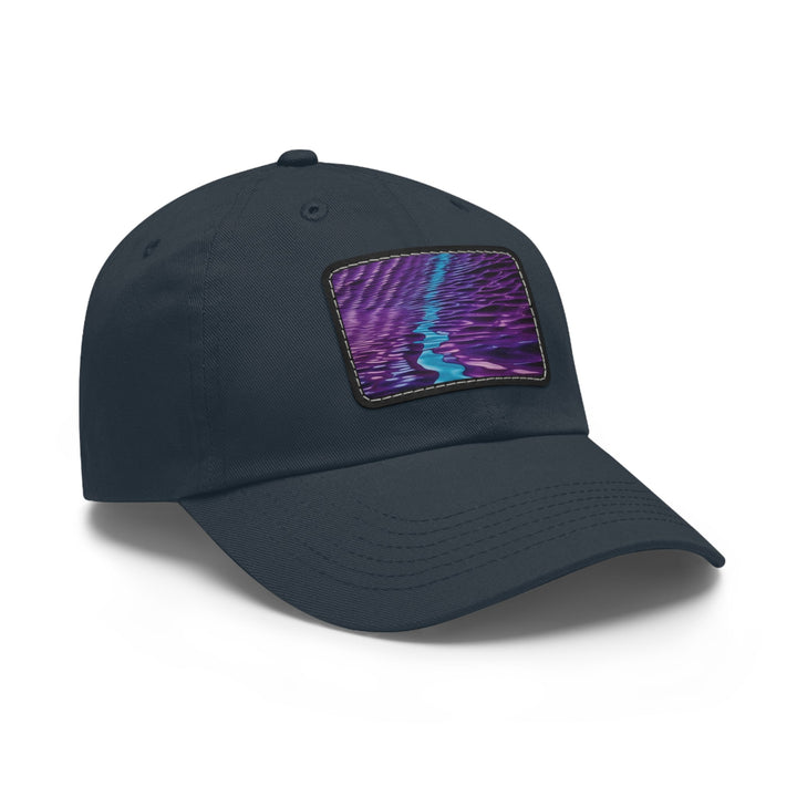 Amethyst Waves Illusion - Dad Hat - Hats - g(0D·IO) - White / Black patch - Rectangle - One size