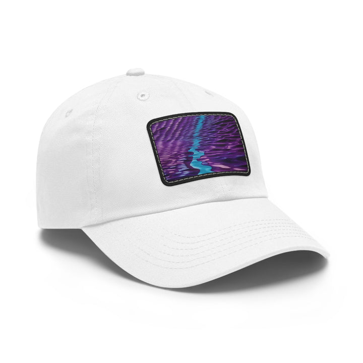 Amethyst Waves Illusion - Dad Hat - Hats - g(0D·IO) - White / Black patch - Rectangle - One size