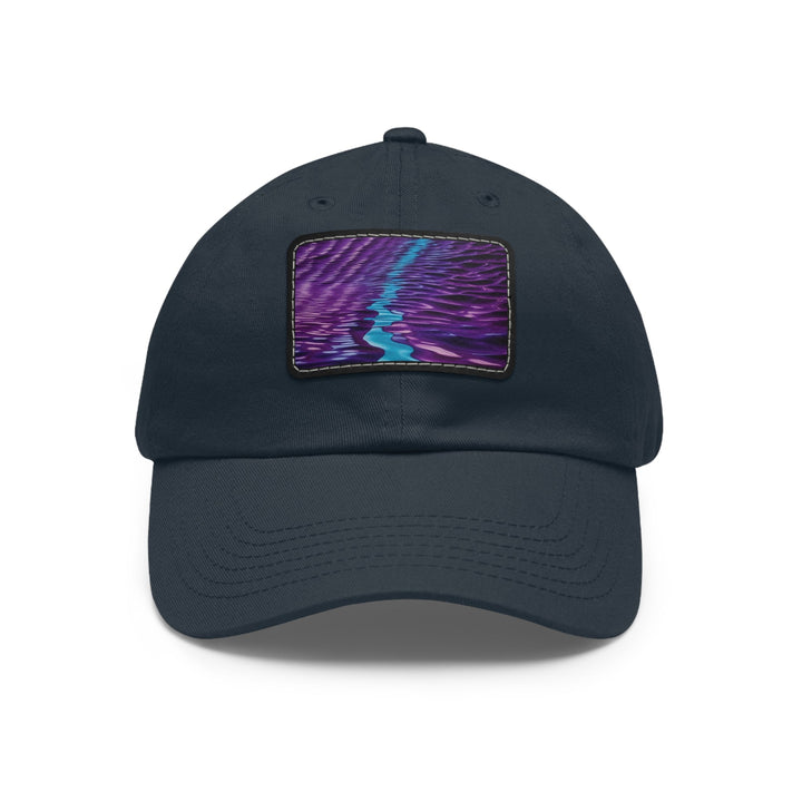 Amethyst Waves Illusion - Dad Hat - Hats - g(0D·IO) - Navy / Black patch - Rectangle - One size