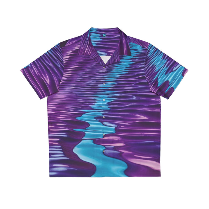 Amethyst Waves Illusion - Men's Hawaiian Shirt - All Over Prints - g(0D·IO) - S - White -