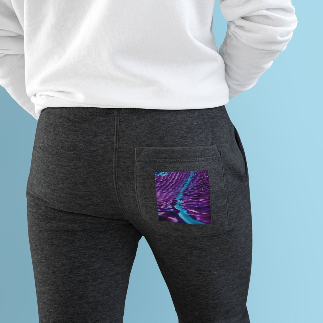 Amethyst Waves Illusion - Premium Fleece Joggers - Trousers - g(0D·IO) - Charcoal Heather - M -