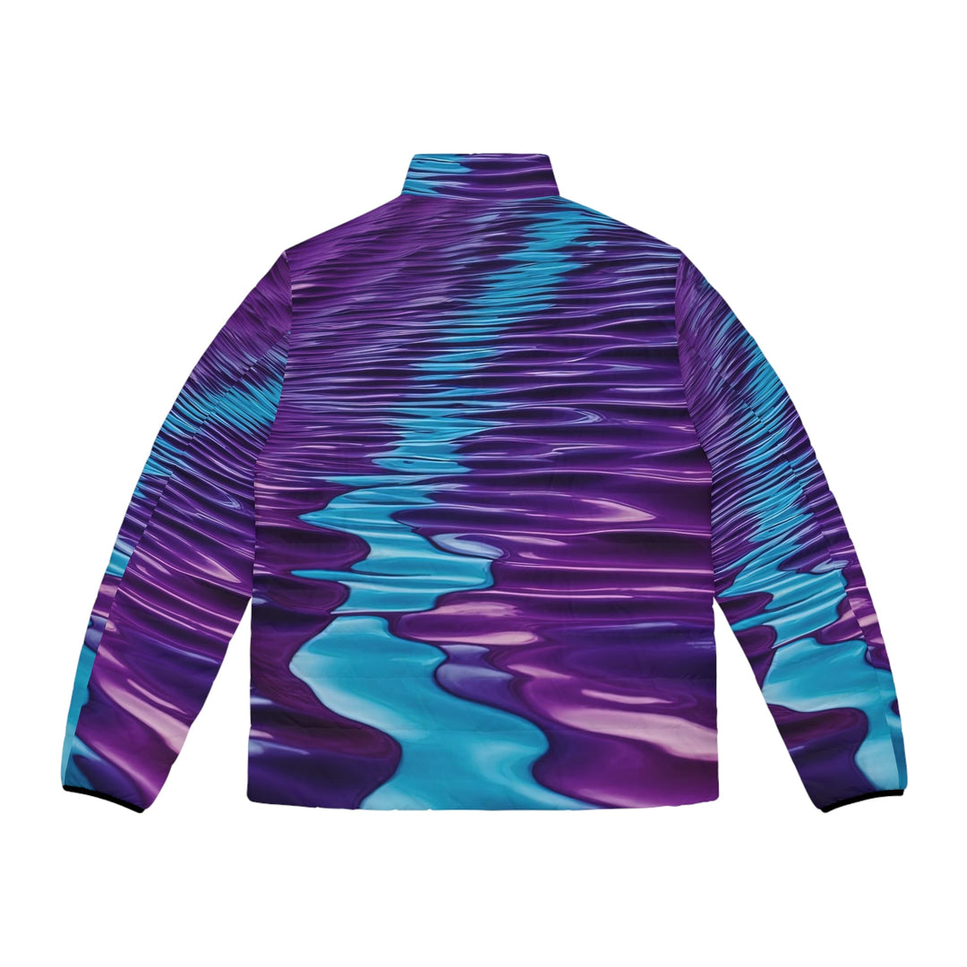 Amethyst Waves Illusion - Puffer Jacket - All Over Prints - g(0D·IO) - S - Black zipper -