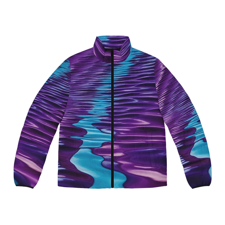 Amethyst Waves Illusion - Puffer Jacket - All Over Prints - g(0D·IO) - S - Black zipper -