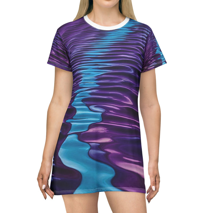 Amethyst Waves Illusion - T-Shirt Dress - All Over Prints - g(0D·IO) - XS - -