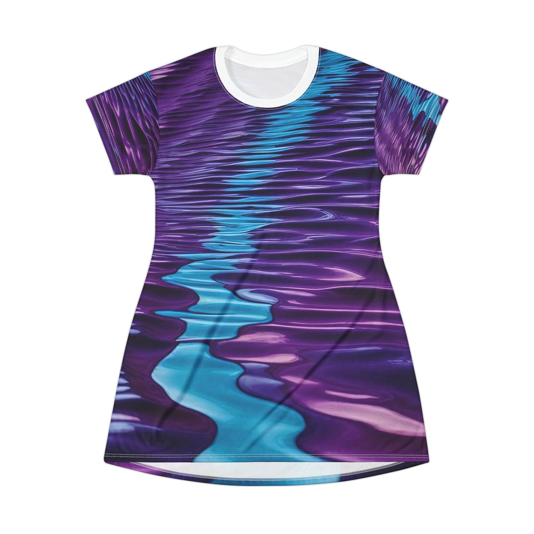 Amethyst Waves Illusion - T-Shirt Dress - All Over Prints - g(0D·IO) - XS - -