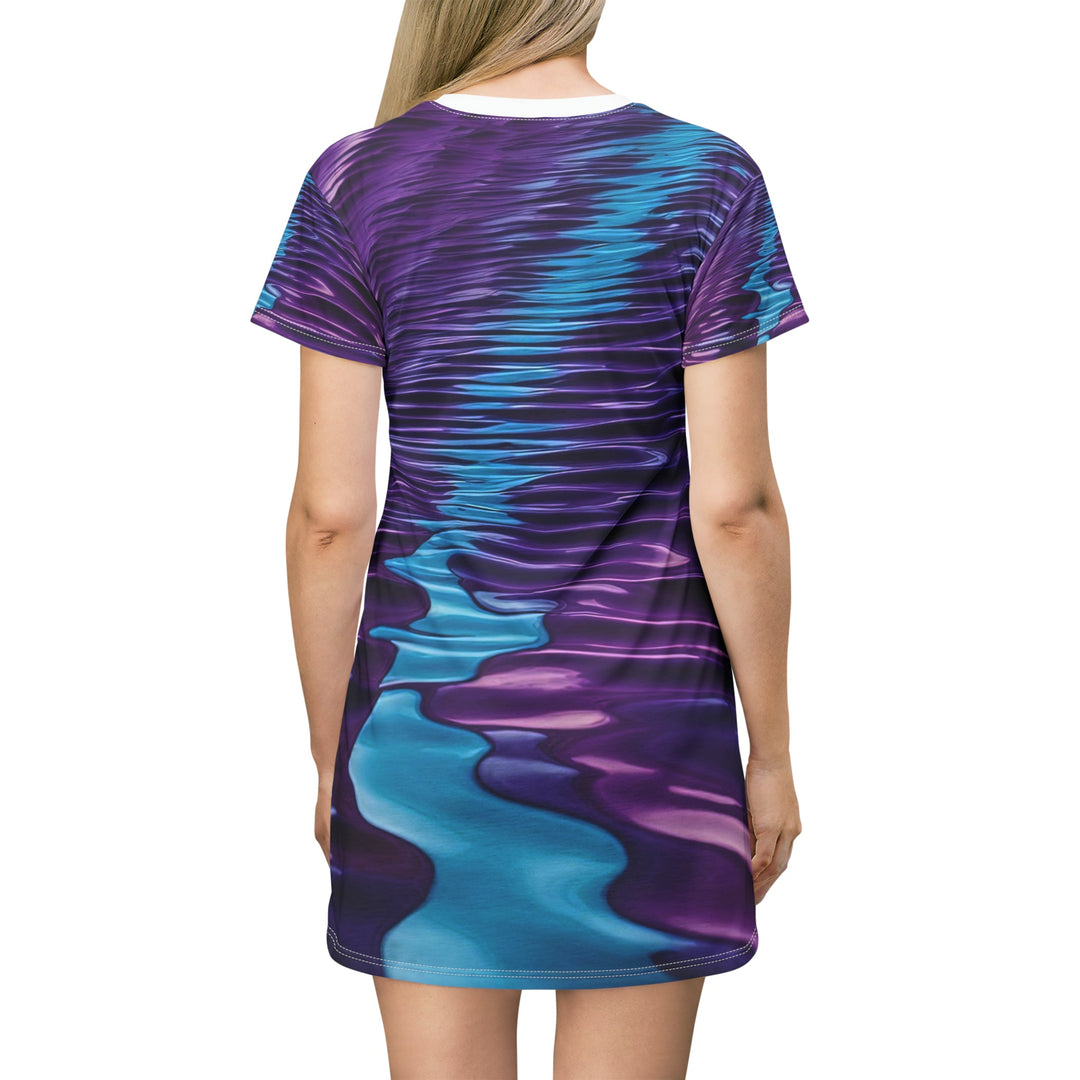 Amethyst Waves Illusion - T-Shirt Dress - All Over Prints - g(0D·IO) - XS - -