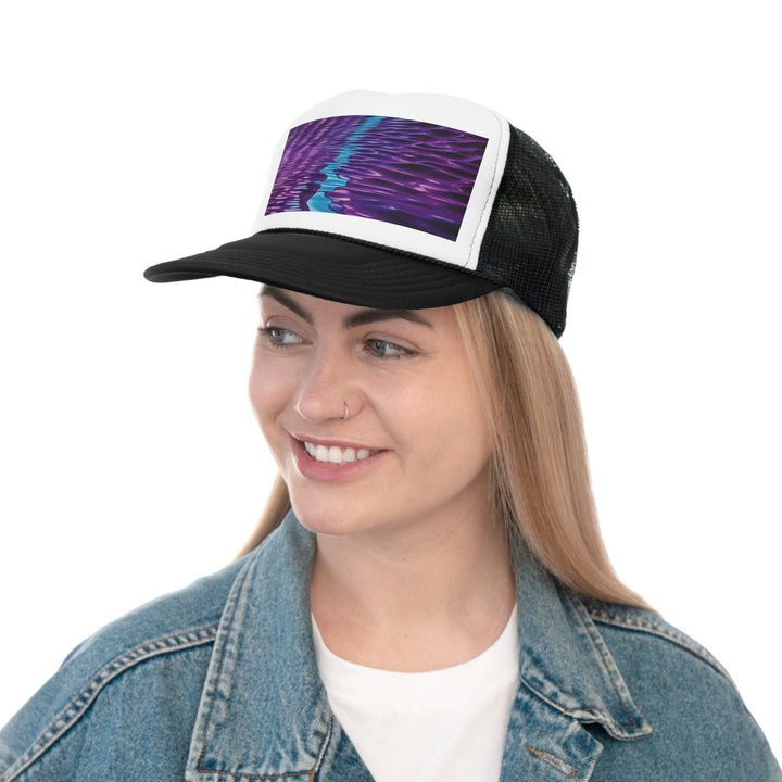 Amethyst Waves Illusion - Trucker Hat - Hats - g(0D·IO) - Pink - One size -