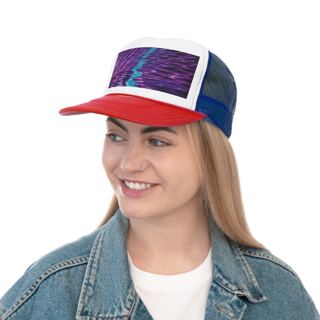 Amethyst Waves Illusion - Trucker Hat - Hats - g(0D·IO) - Pink - One size -