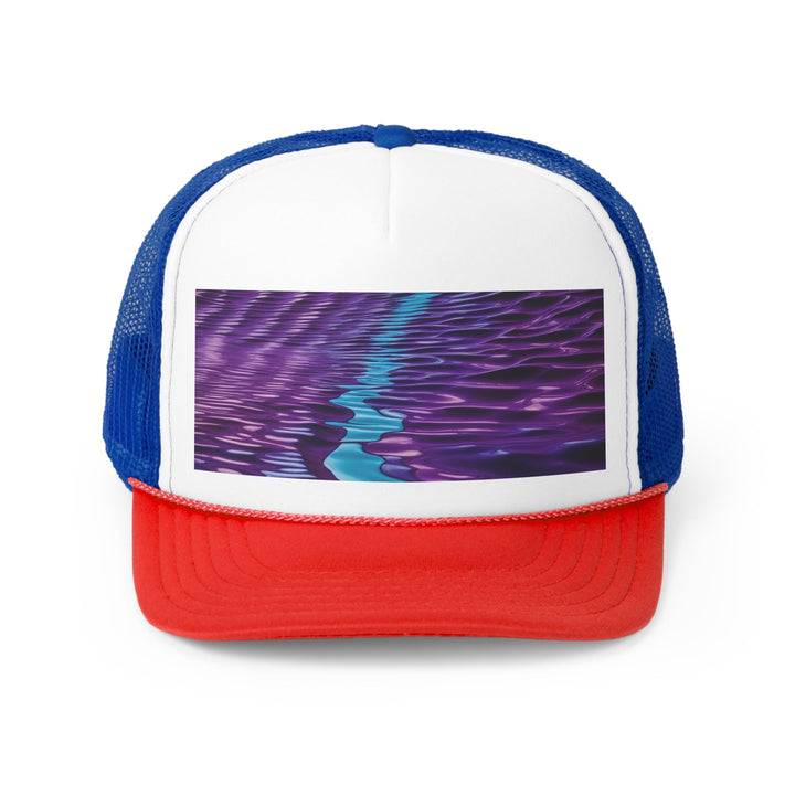 Amethyst Waves Illusion - Trucker Hat - Hats - g(0D·IO) - Blue/Red - One size -