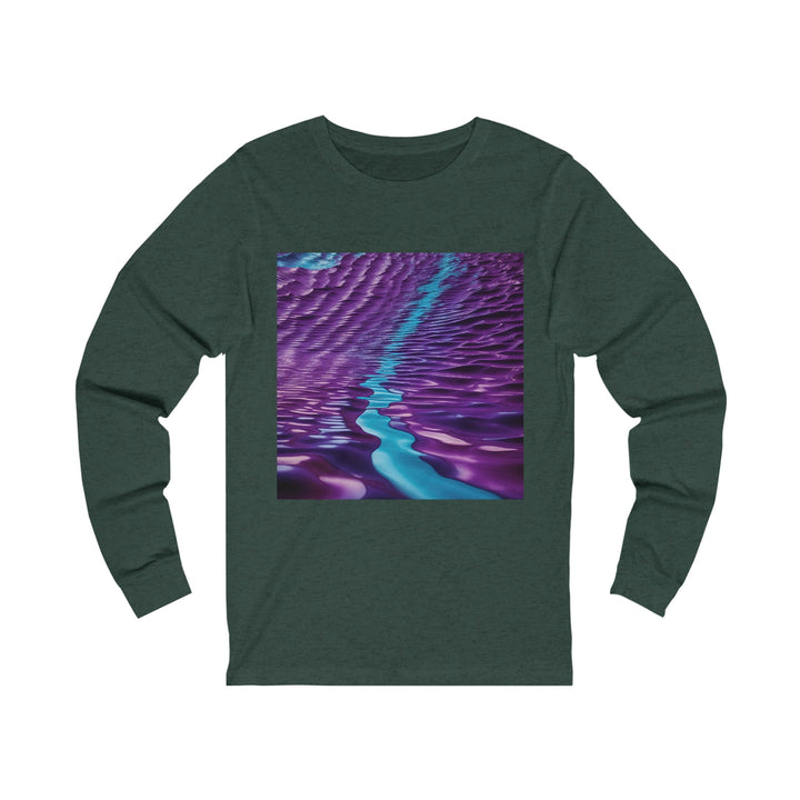 Amethyst Waves Illusion - Unisex Jersey Long Sleeve Tee - Long-sleeve - g(0D·IO) - S - Heather Forest -