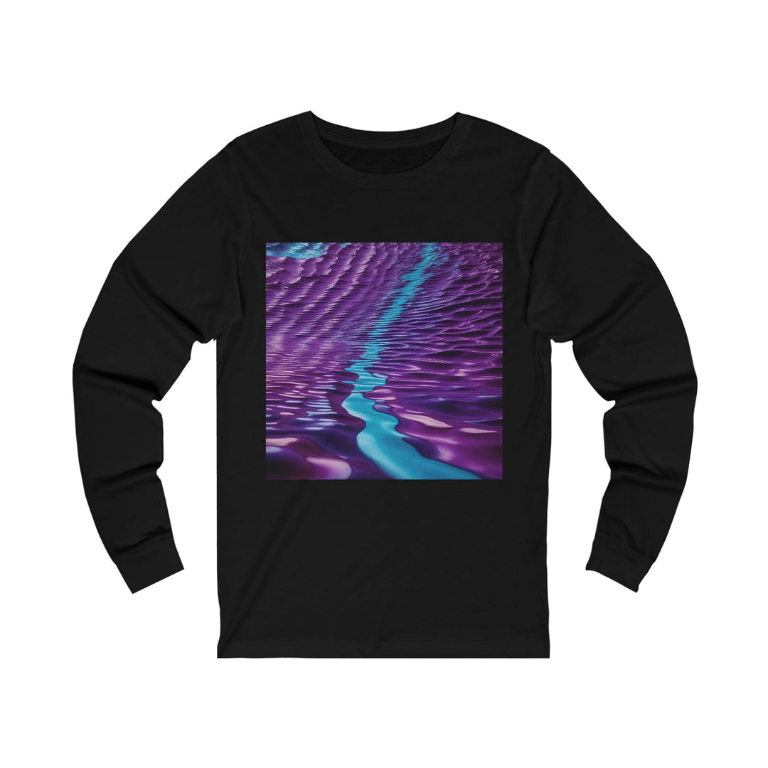 Amethyst Waves Illusion - Unisex Jersey Long Sleeve Tee - Long-sleeve - g(0D·IO) - S - Black -