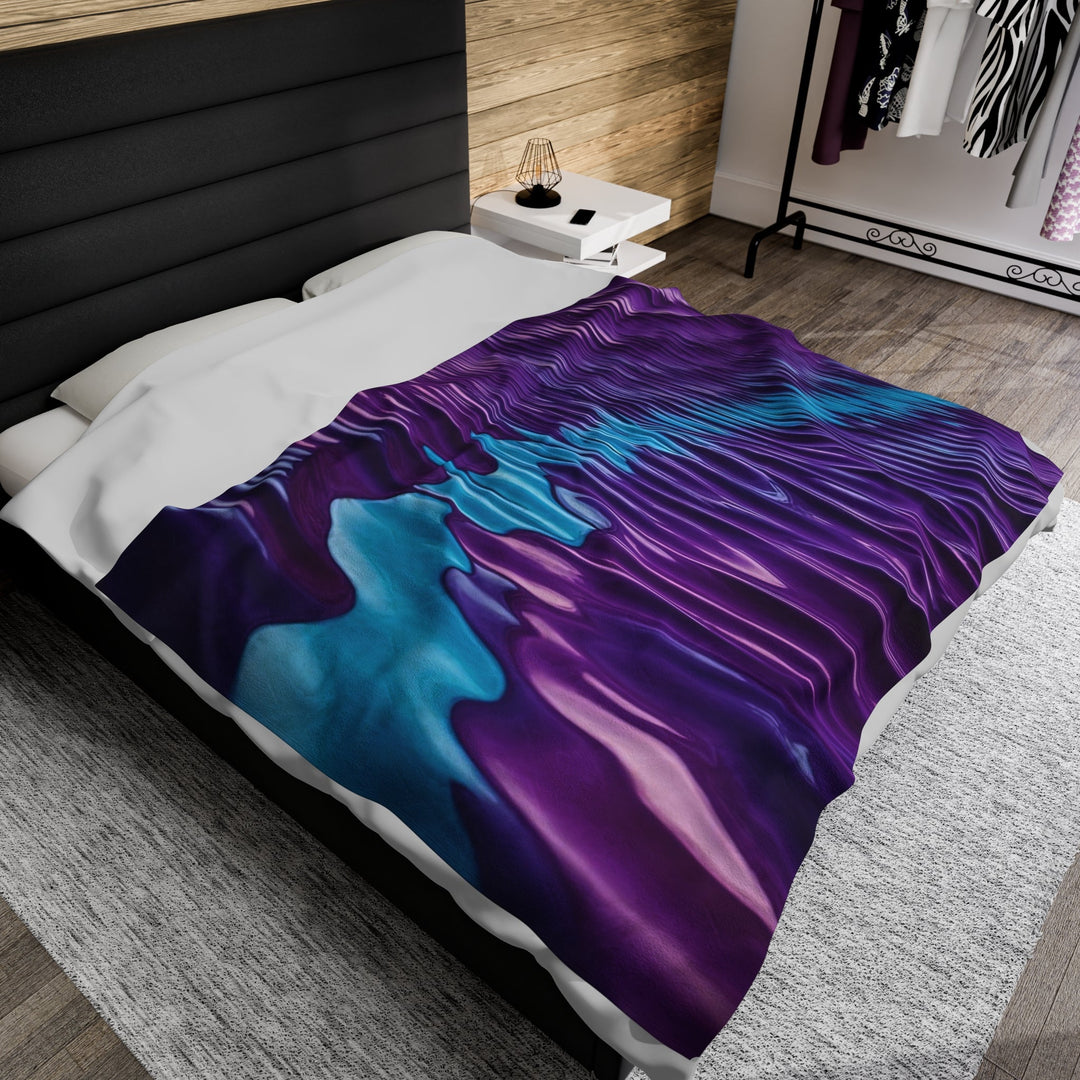 Amethyst Waves Illusion - Velveteen Plush Blanket - All Over Prints - g(0D·IO) - 30" × 40" - -