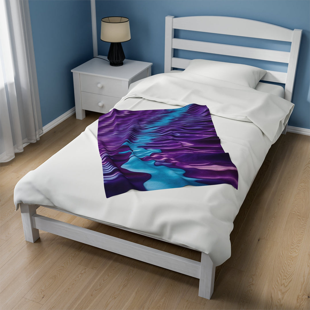 Amethyst Waves Illusion - Velveteen Plush Blanket - All Over Prints - g(0D·IO) - 30" × 40" - -