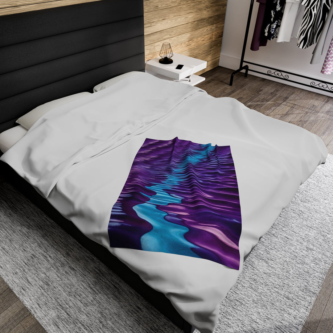 Amethyst Waves Illusion - Velveteen Plush Blanket - All Over Prints - g(0D·IO) - 30" × 40" - -