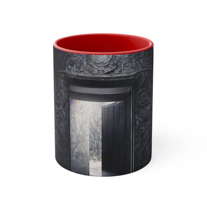 Ancient Gateway Contrast - Accent Coffee Mug - Mug - g(0D·IO) - Red - 11oz -