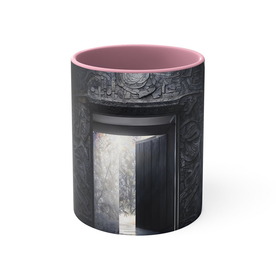 Ancient Gateway Contrast - Accent Coffee Mug - Mug - g(0D·IO) - Pink - 11oz -