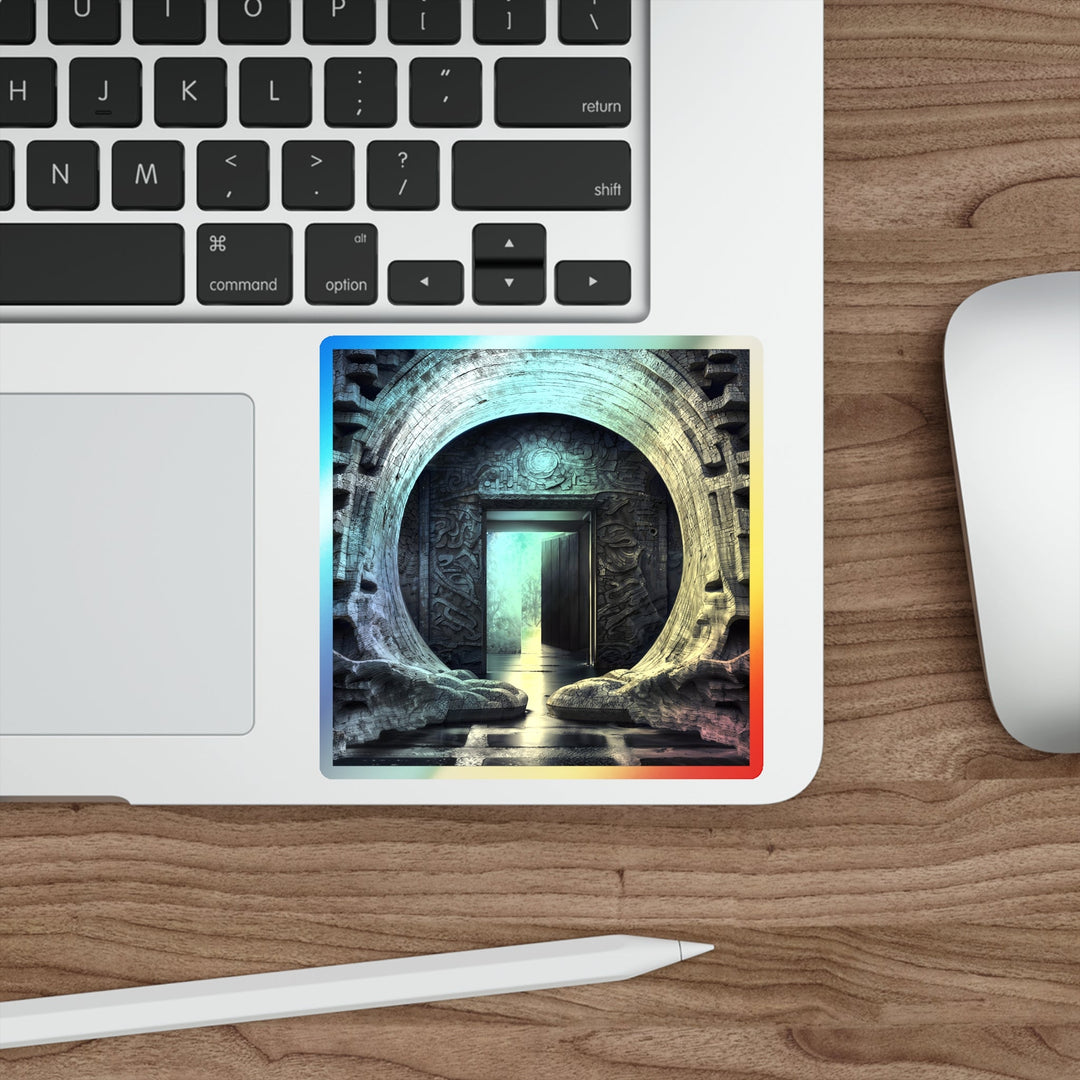 Ancient Gateway Contrast - Holographic Die-Cut Sticker - Paper products - g(0D·IO) - 5" × 5" - Die-Cut - Holographic