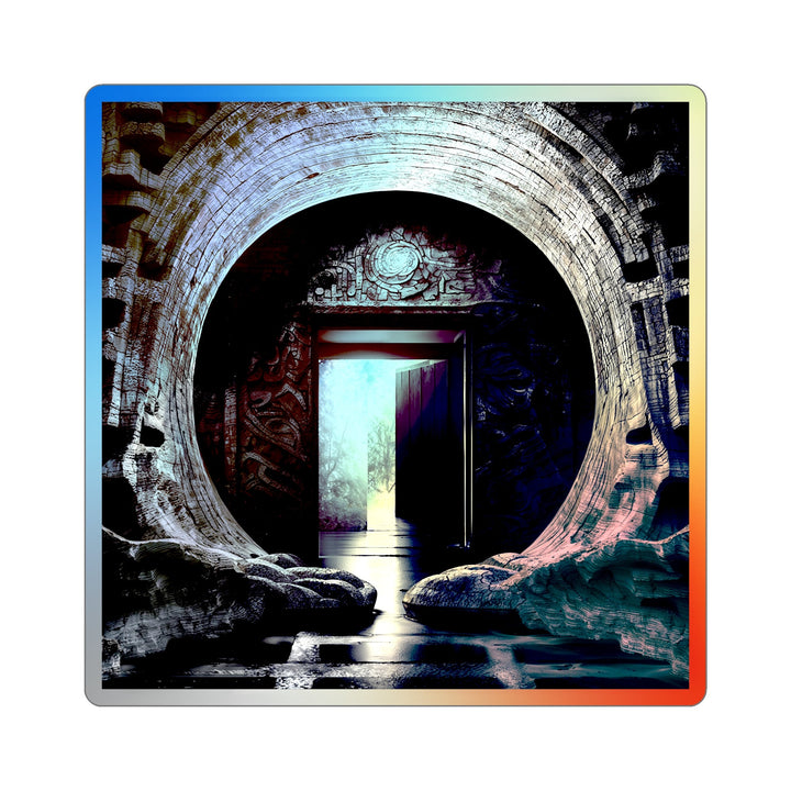 Ancient Gateway Contrast - Holographic Die-Cut Sticker - Paper products - g(0D·IO) - 5" × 5" - Die-Cut - Holographic