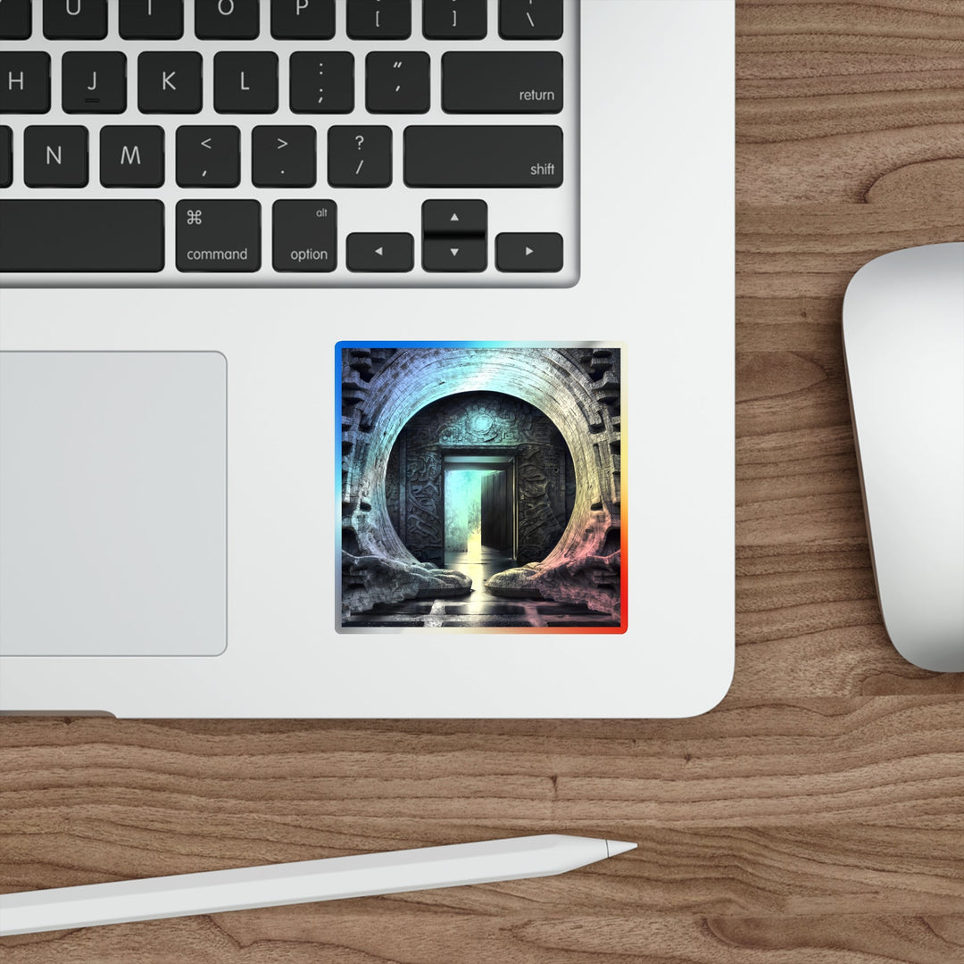 Ancient Gateway Contrast - Holographic Die-Cut Sticker - Paper products - g(0D·IO) - 5" × 5" - Die-Cut - Holographic