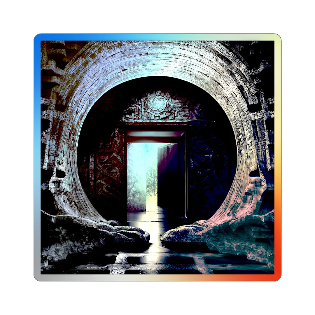 Ancient Gateway Contrast - Holographic Die-Cut Sticker - Paper products - g(0D·IO) - 3" × 3" - Die-Cut - Holographic