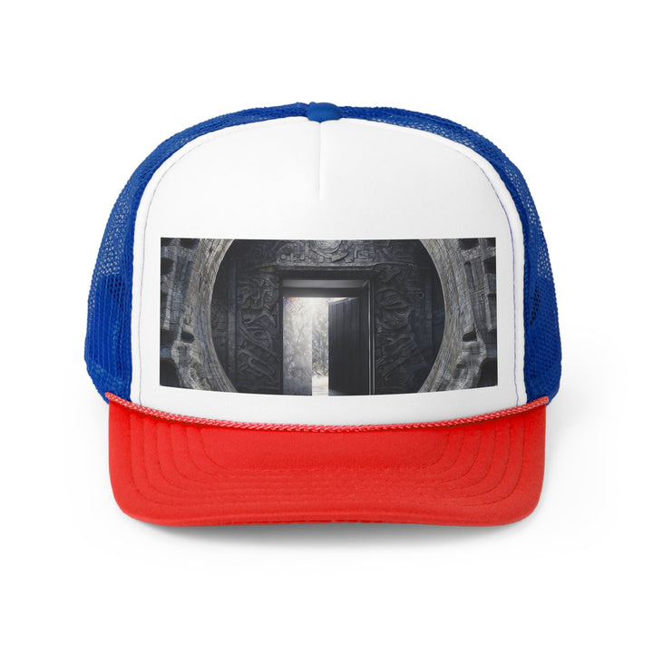 Ancient Gateway Contrast - Trucker Hat - Hats - g(0D·IO) - Blue/Red - One size -